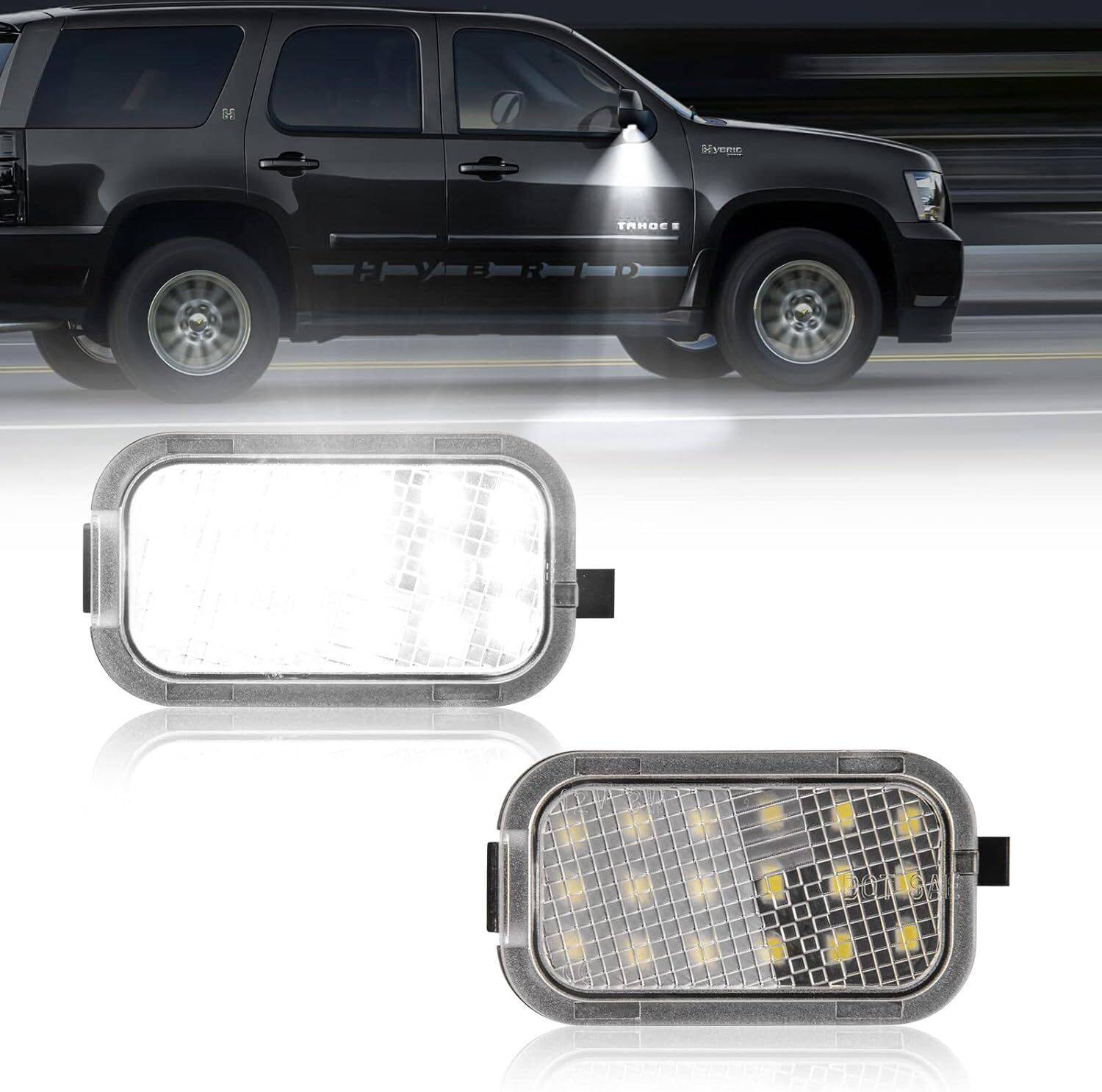 2x Led Side Mirror Puddle Lights For 07 14 Yukon Sierra Tahoe