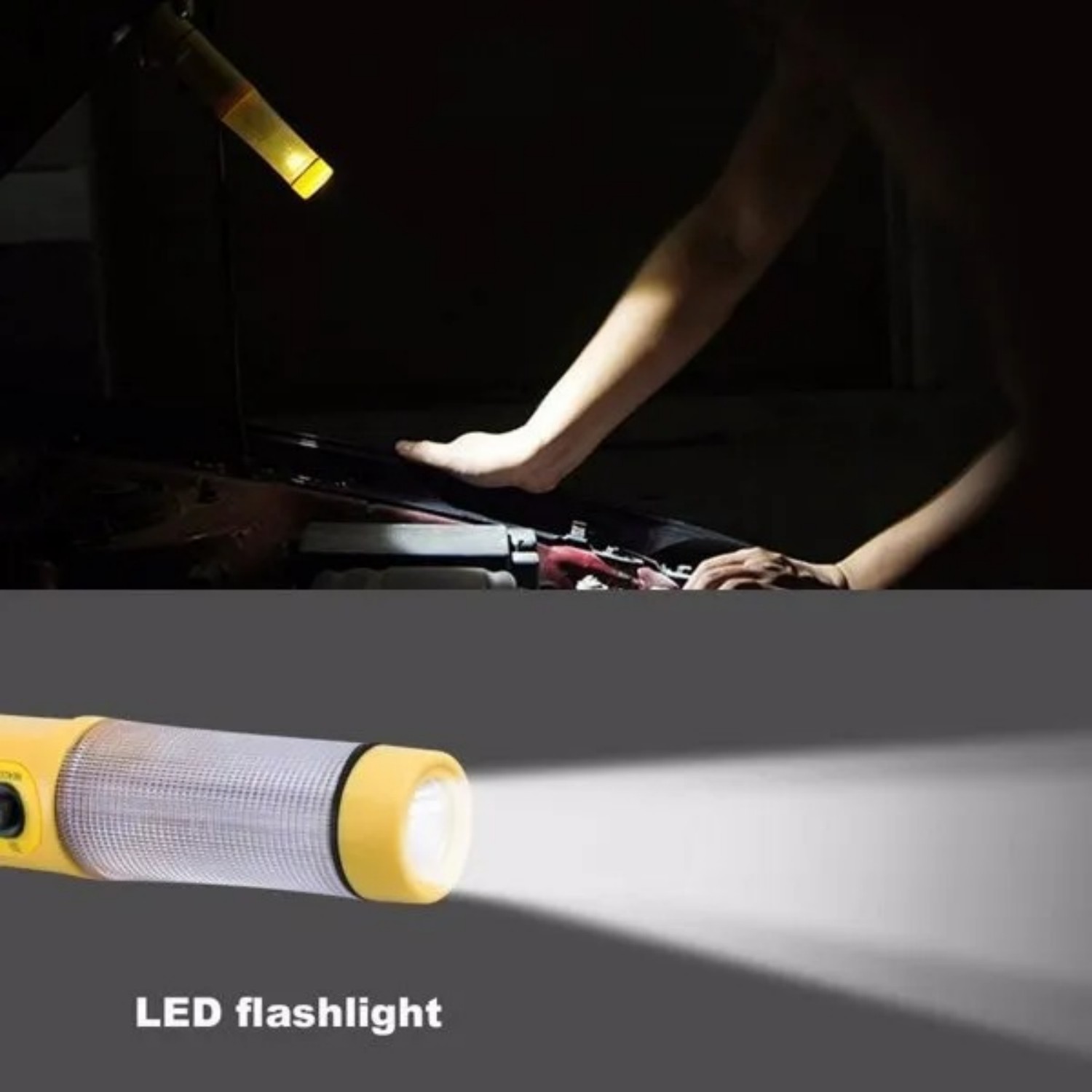 Yellow Multifunctional Car Safety Hammer With Flashlight