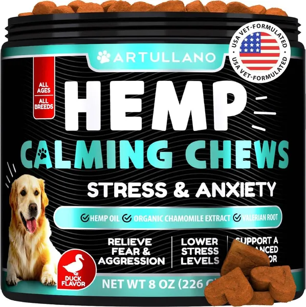 Hemp Calming Chews For Dogs Dog Anxiety Relief Treats With Hemp