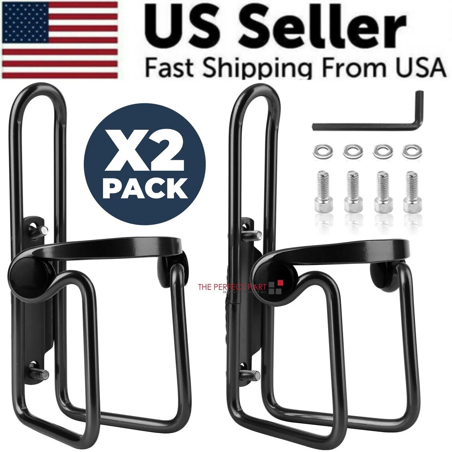 2 Packs Bike Water Bottle Cages Bicycle Lightweight Aluminum