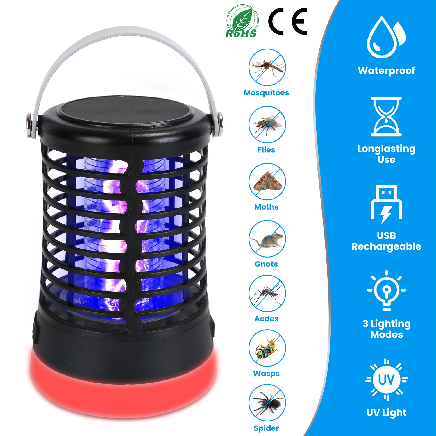 4 In 1 Bug Zapper Light Rechargeable Mosquito Zapper For Indoor