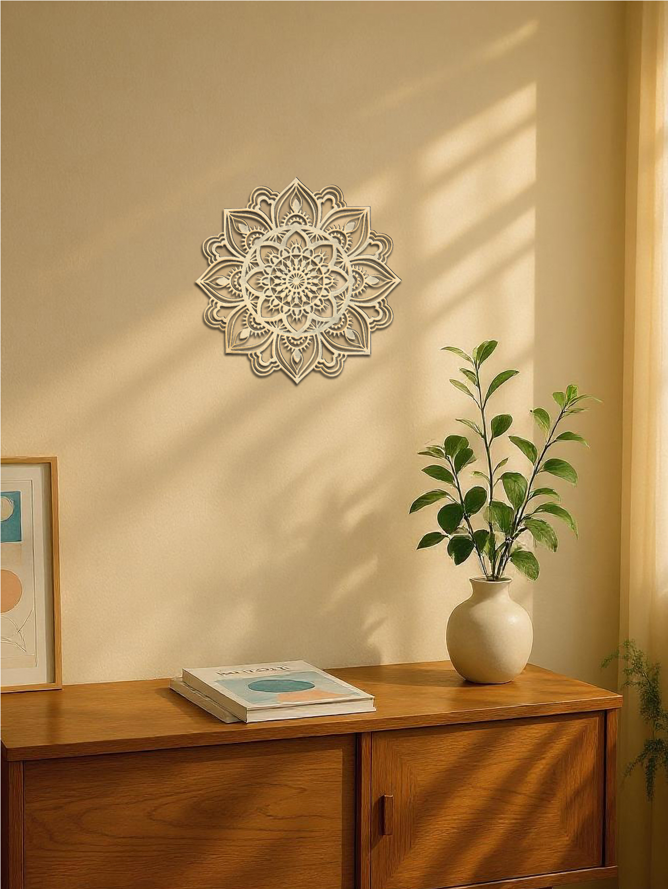 Hand Hammered Moroccan Metal Mandala Wall Art Bohemian Living