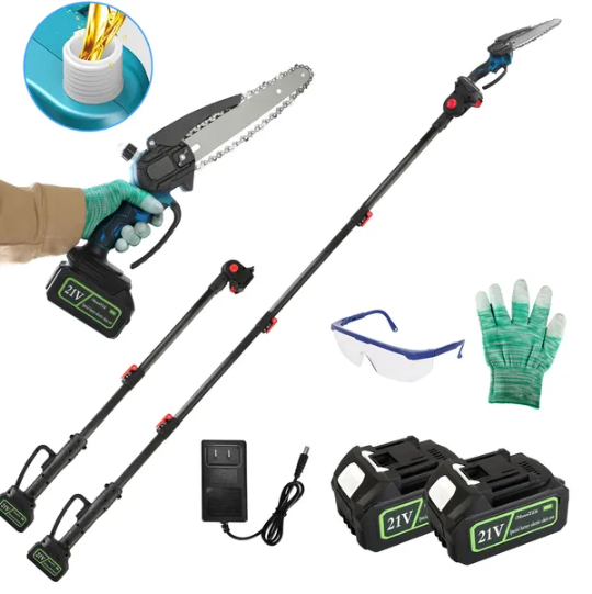 2 In 1 8' Cordless Electric Pole Saw And Mini Chainsaw With