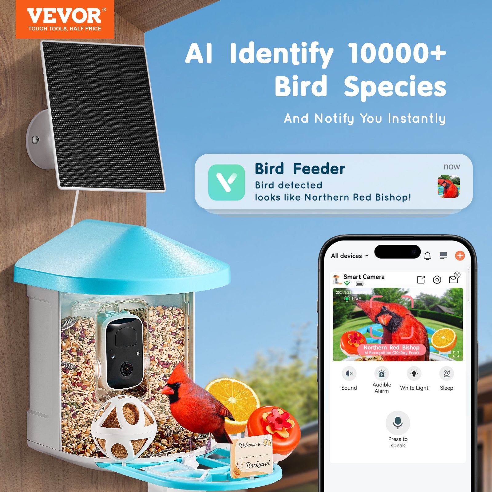 Smart Bird Feeder With Camera 2k Hd Ai Identify Bird Species