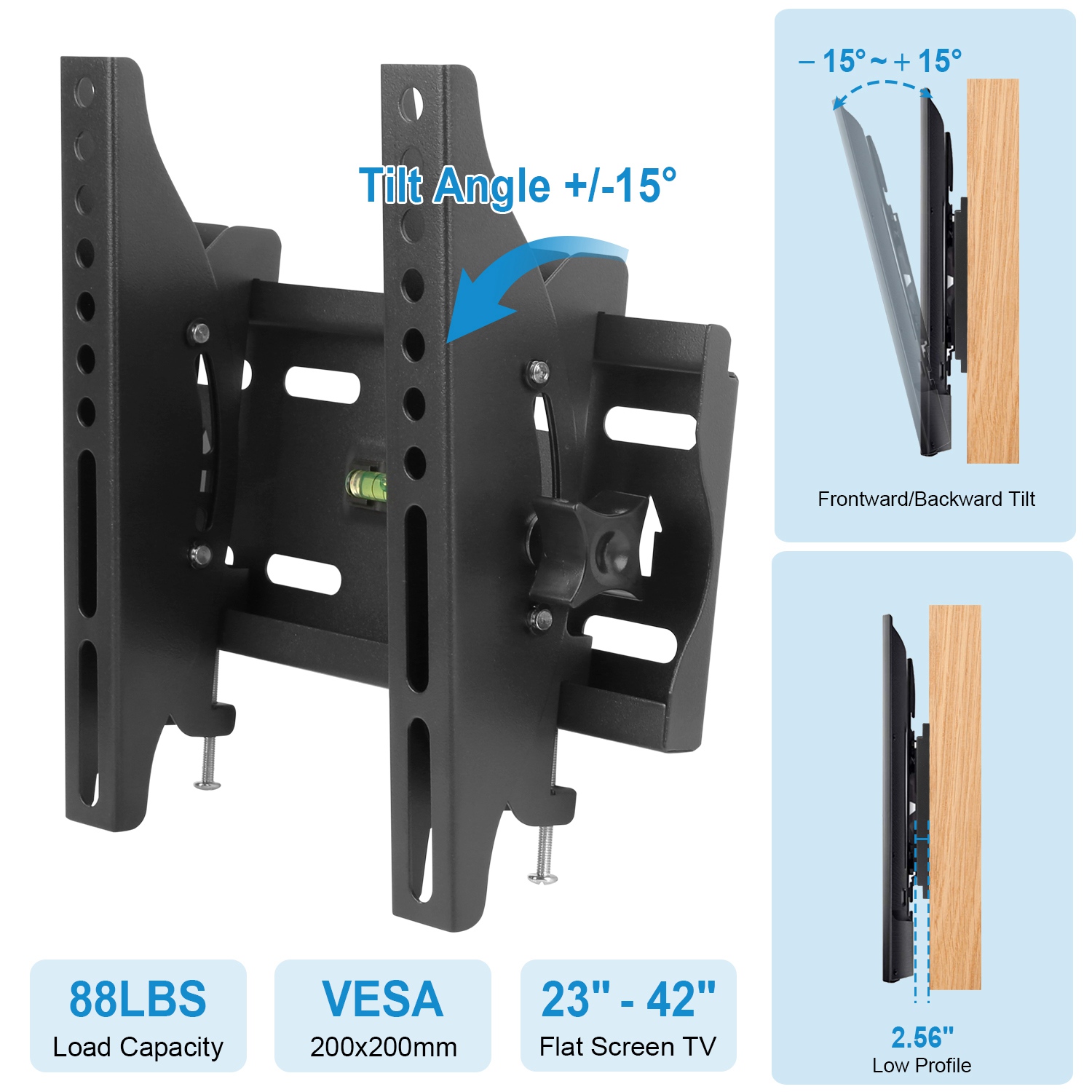 Tv Wall Mount Bracket Tilt For 23in To 42in Led Lcd Plasma Flat