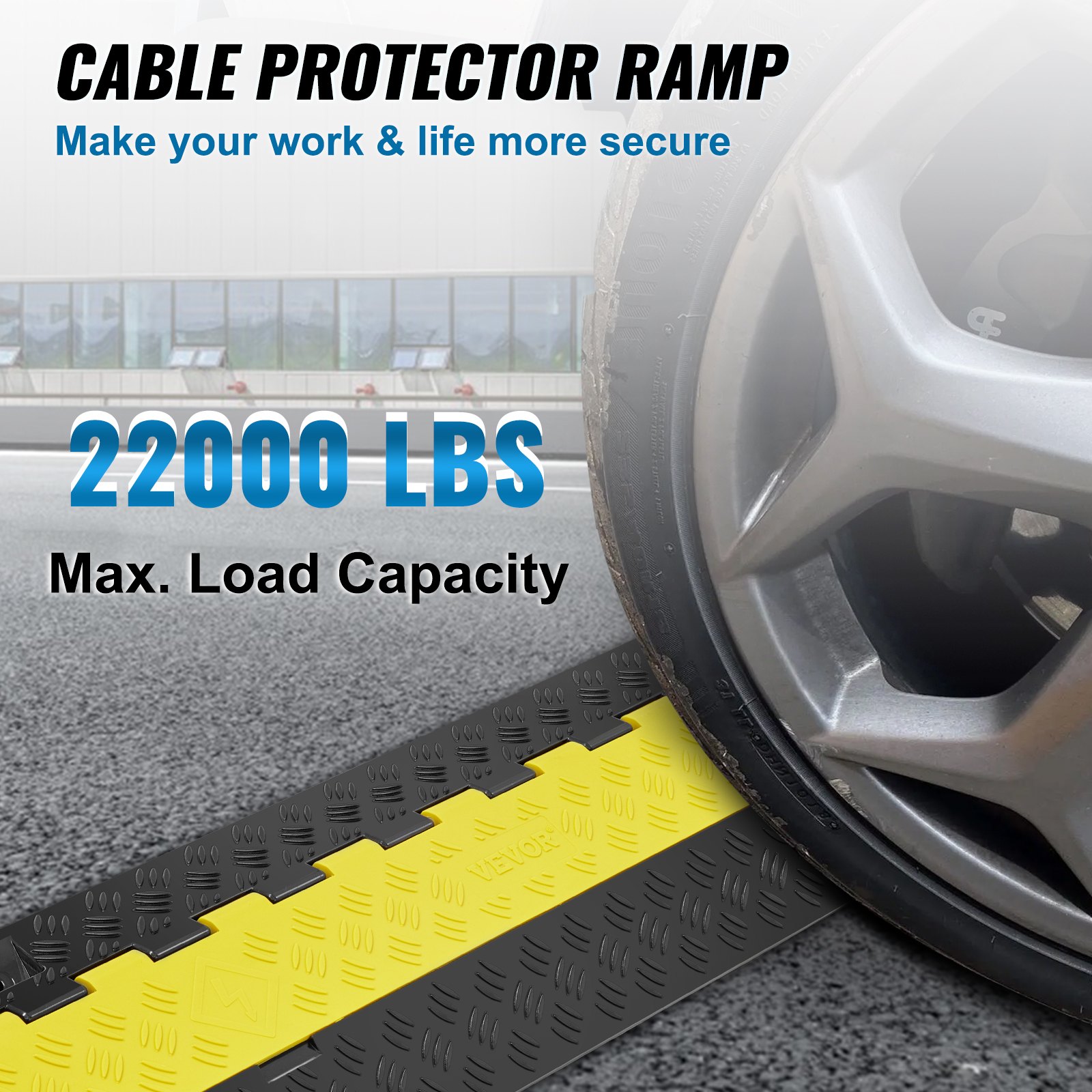 2 Channel Cable Protector Ramp 22000 Lbs Load Tpu Wire Cable