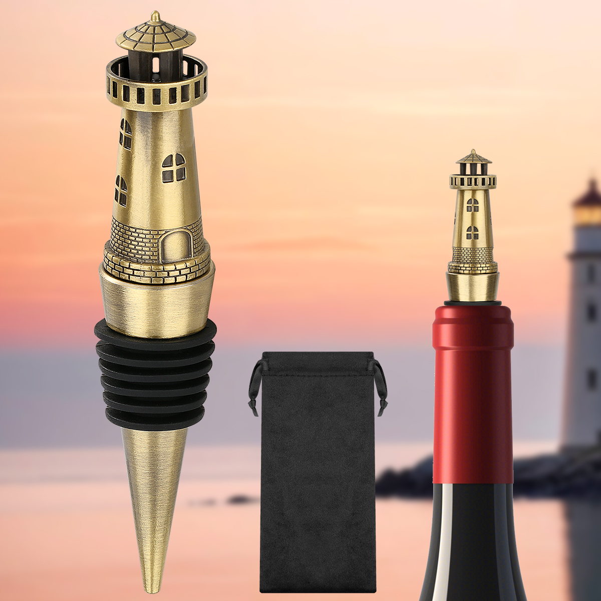 Creative Lighthouse Wine Stopper, Seals The Aroma Of Wine,