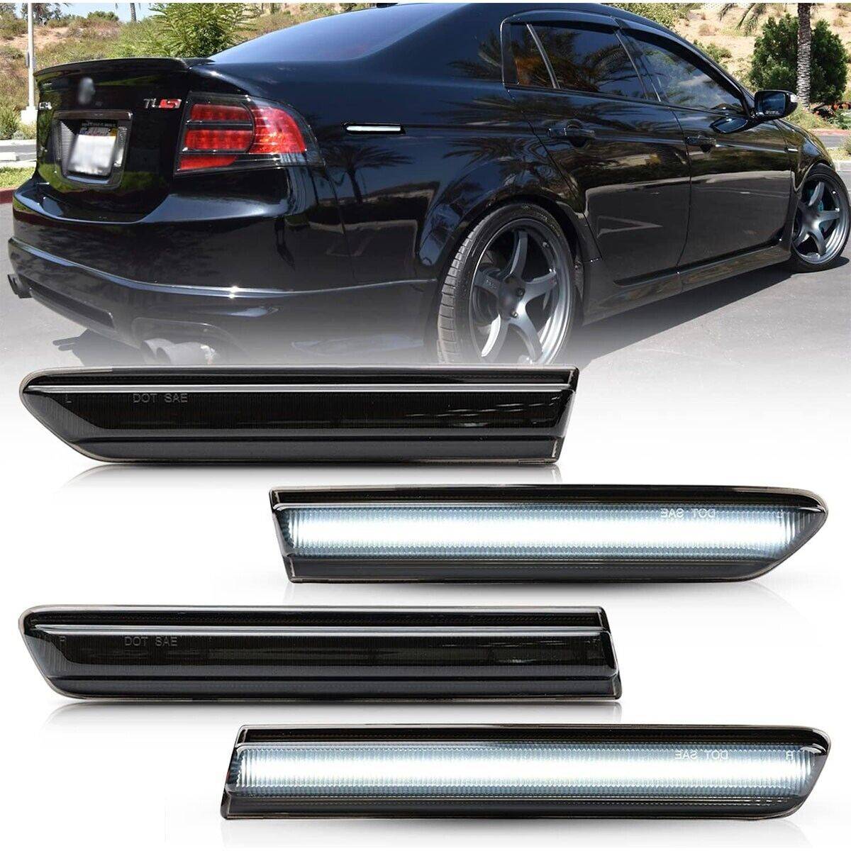 Black Lens Led Front Rear Fender Side Marker Lights For 2004