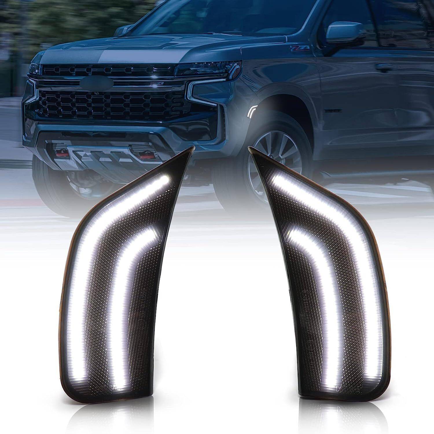 White Side Marker Lights For 2021 Up Cadillac Escalade Chevy