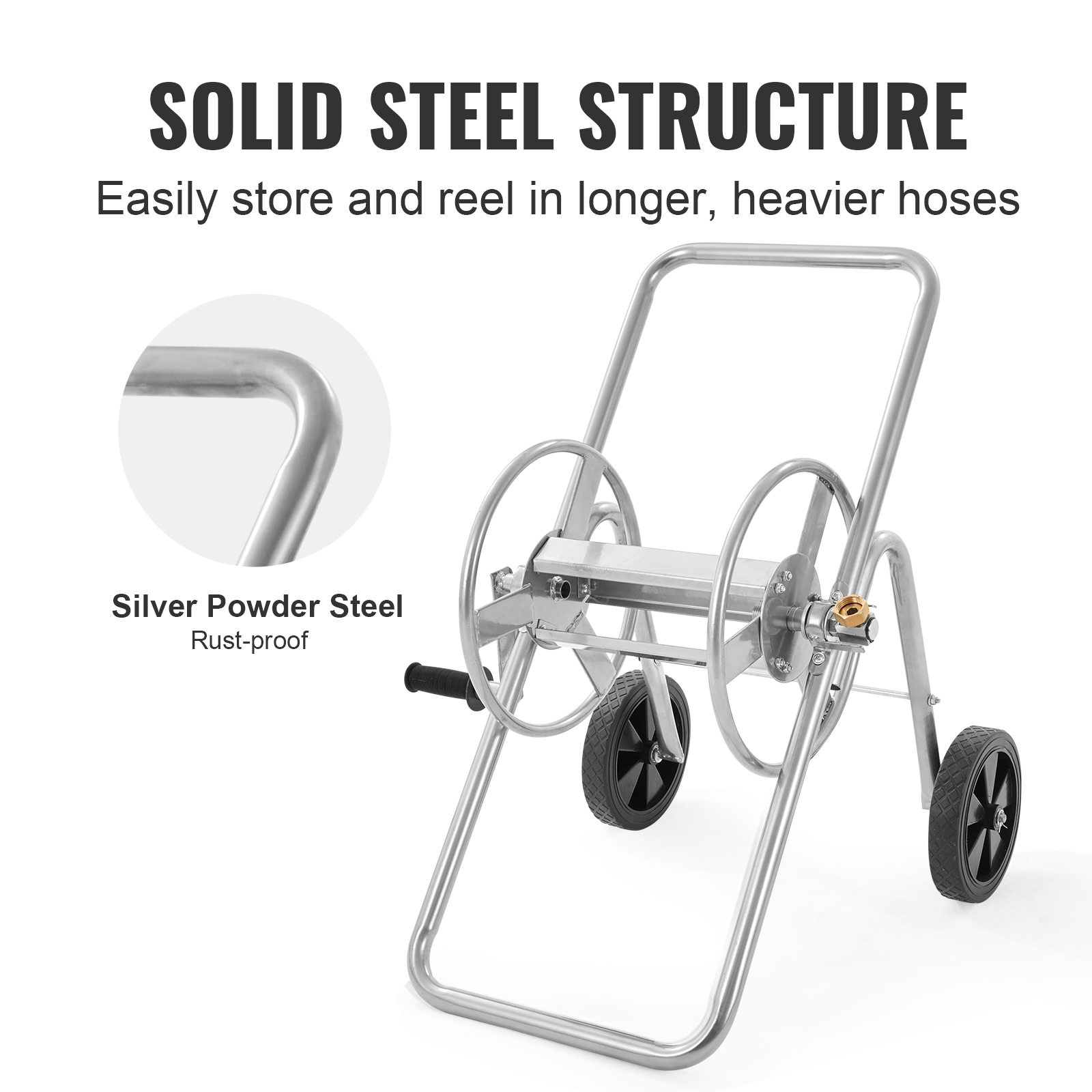 Hose Reel Cart, Hold Up To 175 Ft Of Hose Hose Not Included ,