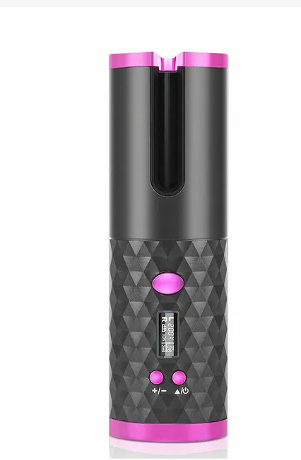 Hair Curler Lcd Cordless Auto Rotating Waver Curling Iron