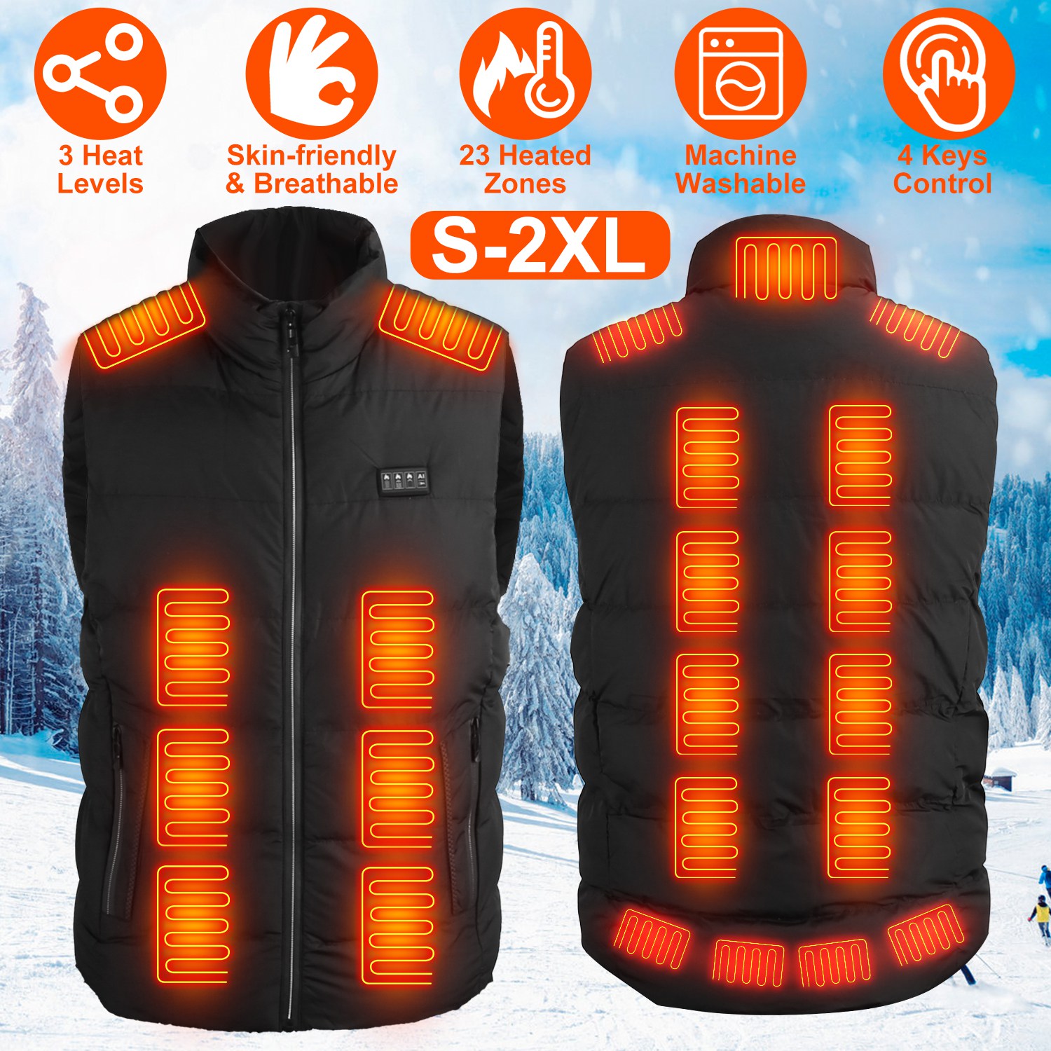 Heated Vest Men Women Heated Jacket With 23 Heating Zones 3
