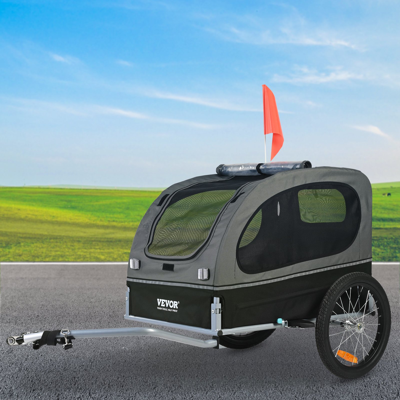 Dog Bike Trailer, Supports Up To 88 Lbs, Pet Cart Bicycle