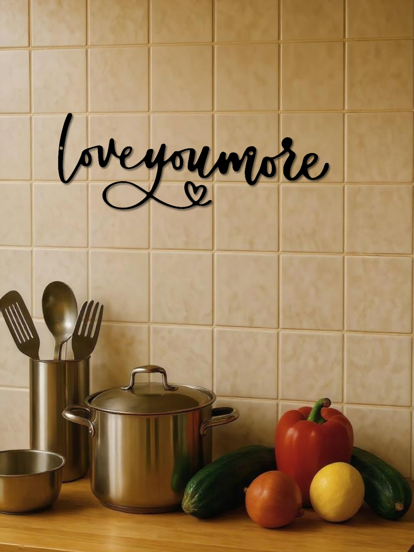 Love You More Metal Wall Art Romantic Handmade Iron Wedding