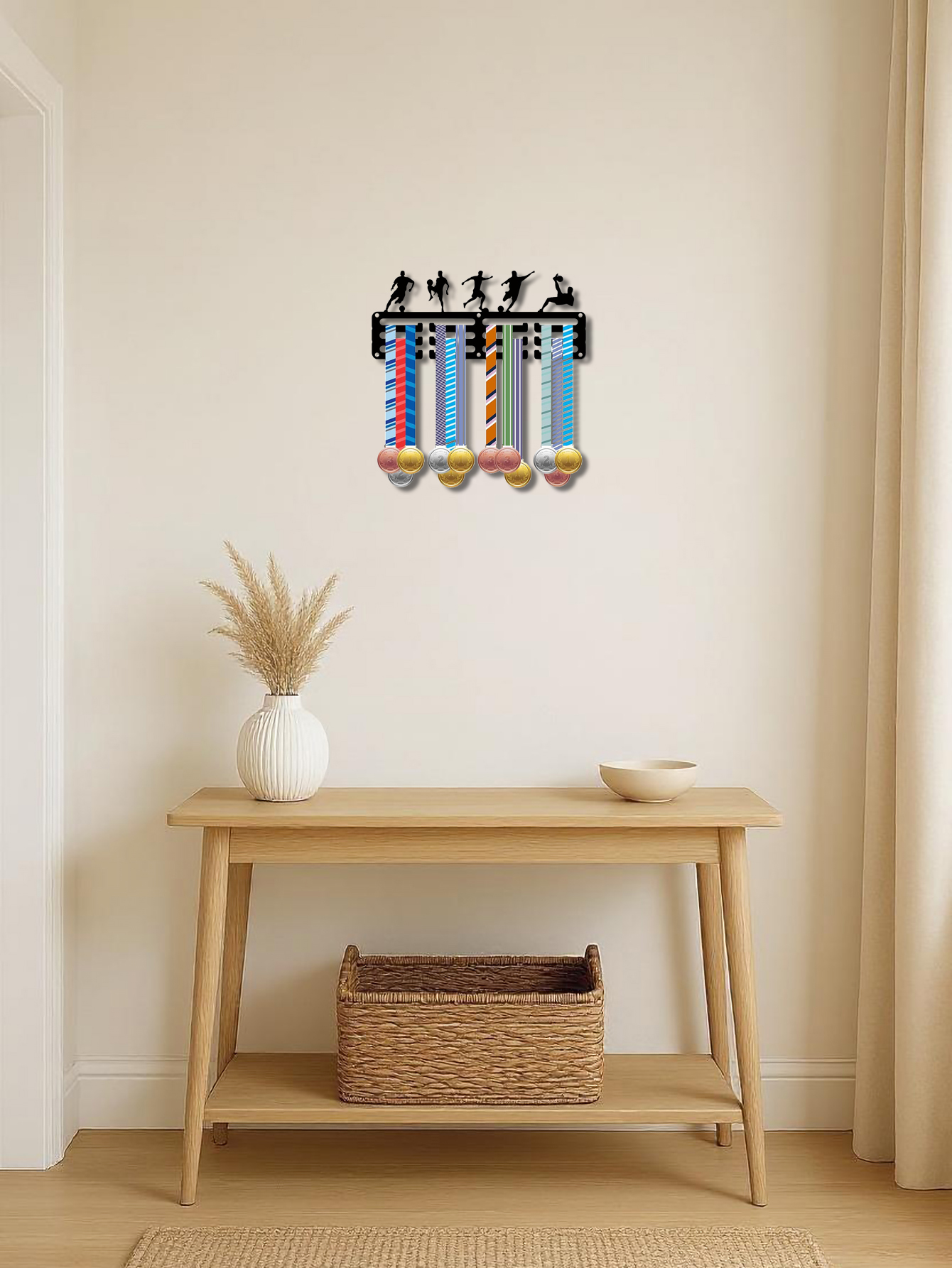 Wall Fixed Medal Holder Display Rack For Sports Awards & Badges