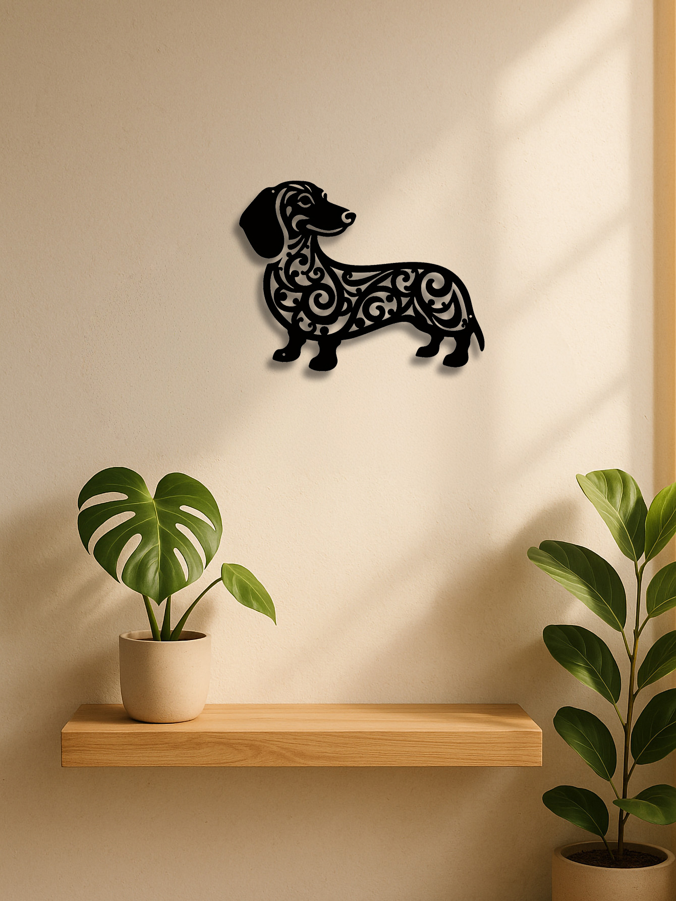 Iron Dachshund Dog Metal Wall Art,Modern Home & Outdoor Decor