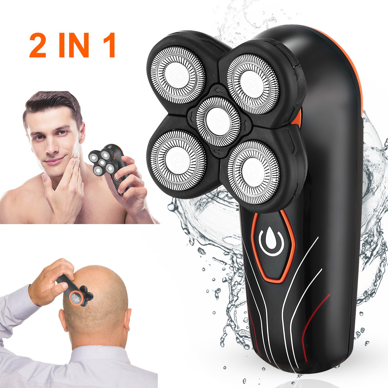 4d Electric Shavers Razor Ipx7 Waterproof Wet & Dry 5 Floating