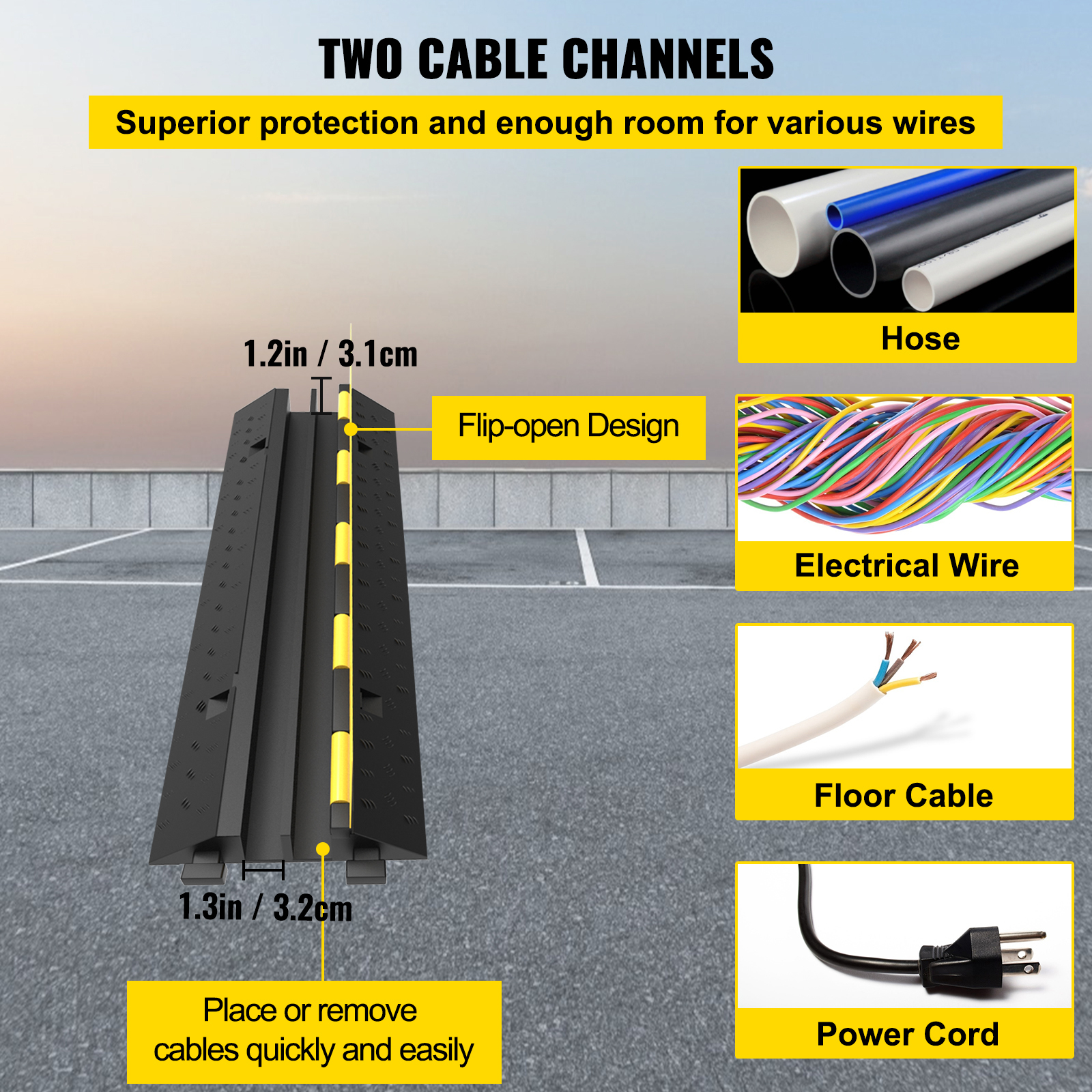 Rubber Cable Protectors Heavy Duty Wire Hose Cord Protective