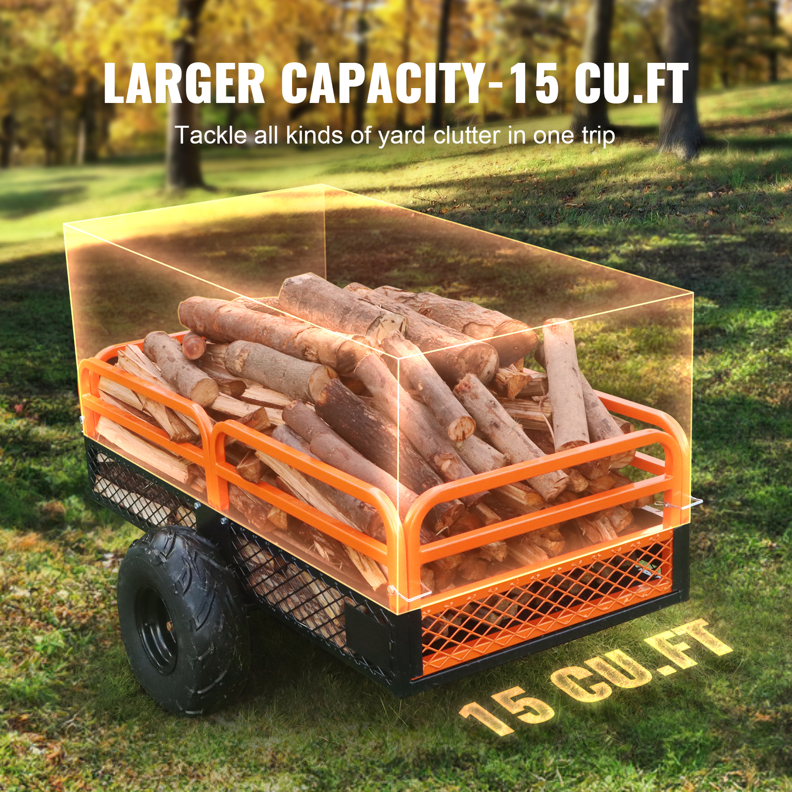 Heavy Duty Steel Atv Dump Trailer, 1500 Pound Load Capacity 15