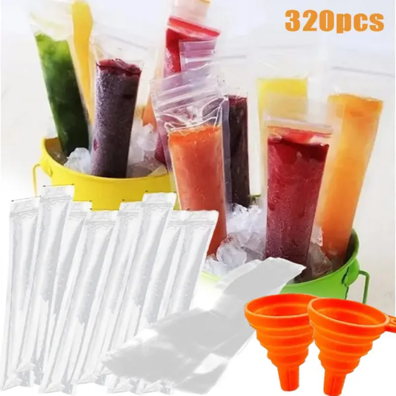 320 Pcs Disposable Beverage Packaging Bag Ice Popsicle Mold