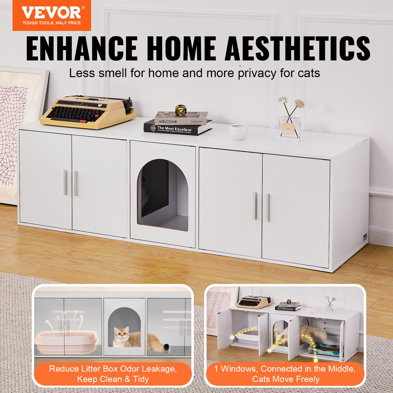 Cat Litter Box Enclosure Wooden Litter Box Furniture Hidden