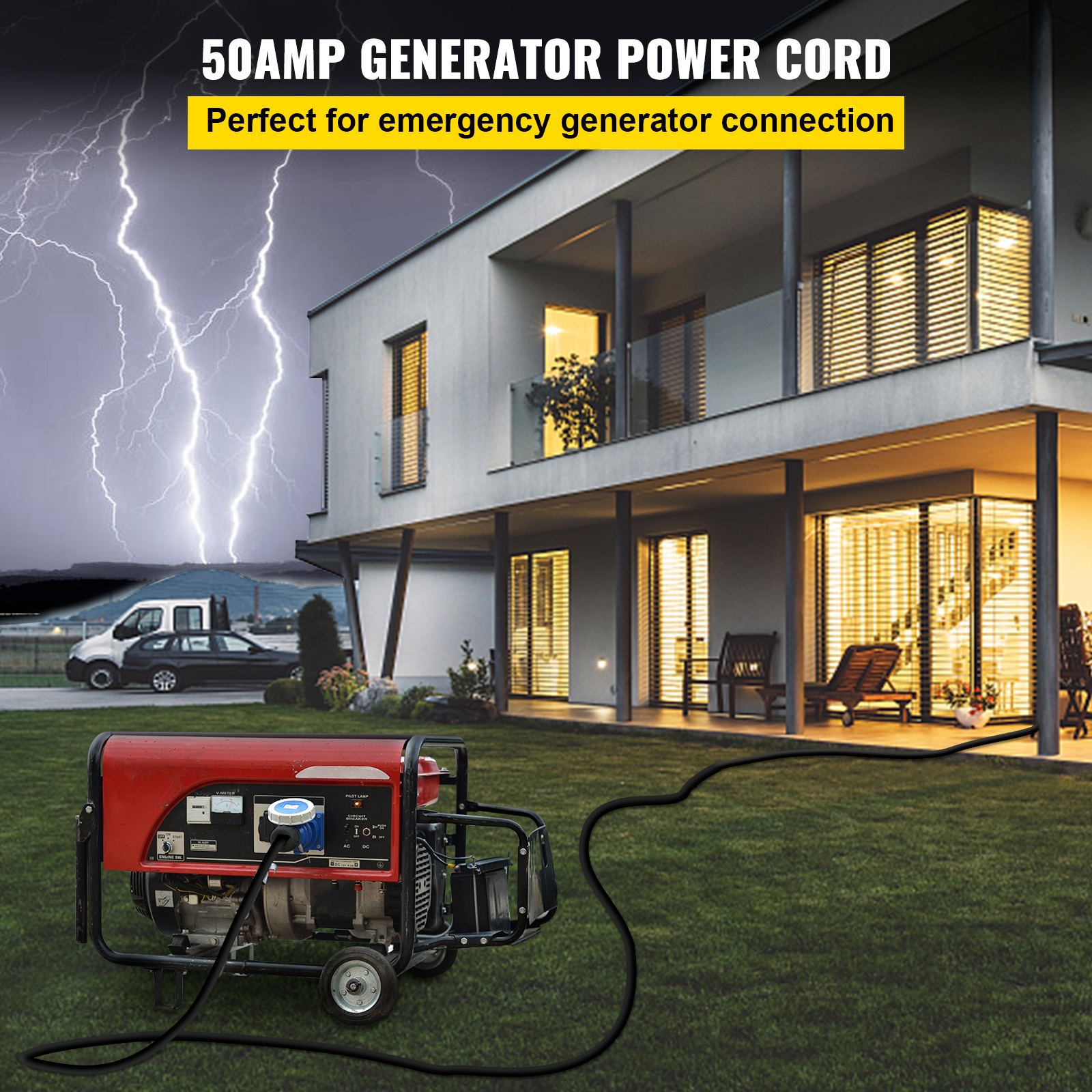 50ft 50 Amp Rv Extension Cord Durable Premium Power Cord Rv