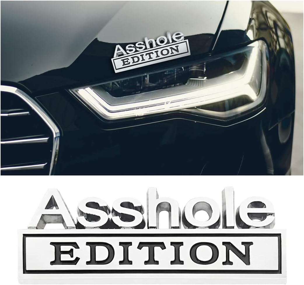2pcs Emblem Car Decal, 3d Metal Letter Badge For Auto Front