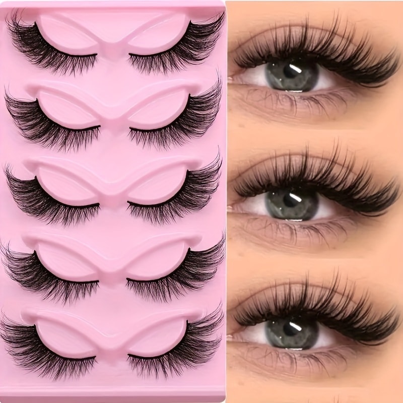 15pairs Cat Eye Eyelashes 3d Natural False Lashes Fluffy Soft