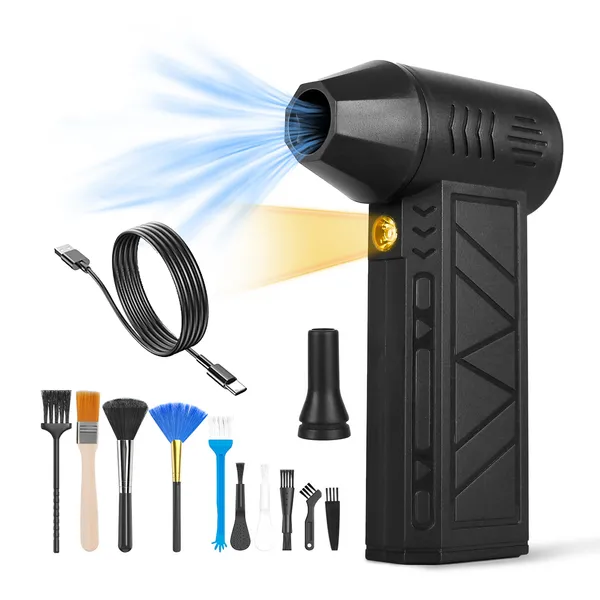 Compressed Air Duster With Led Light Up To 150000rpm Speed For