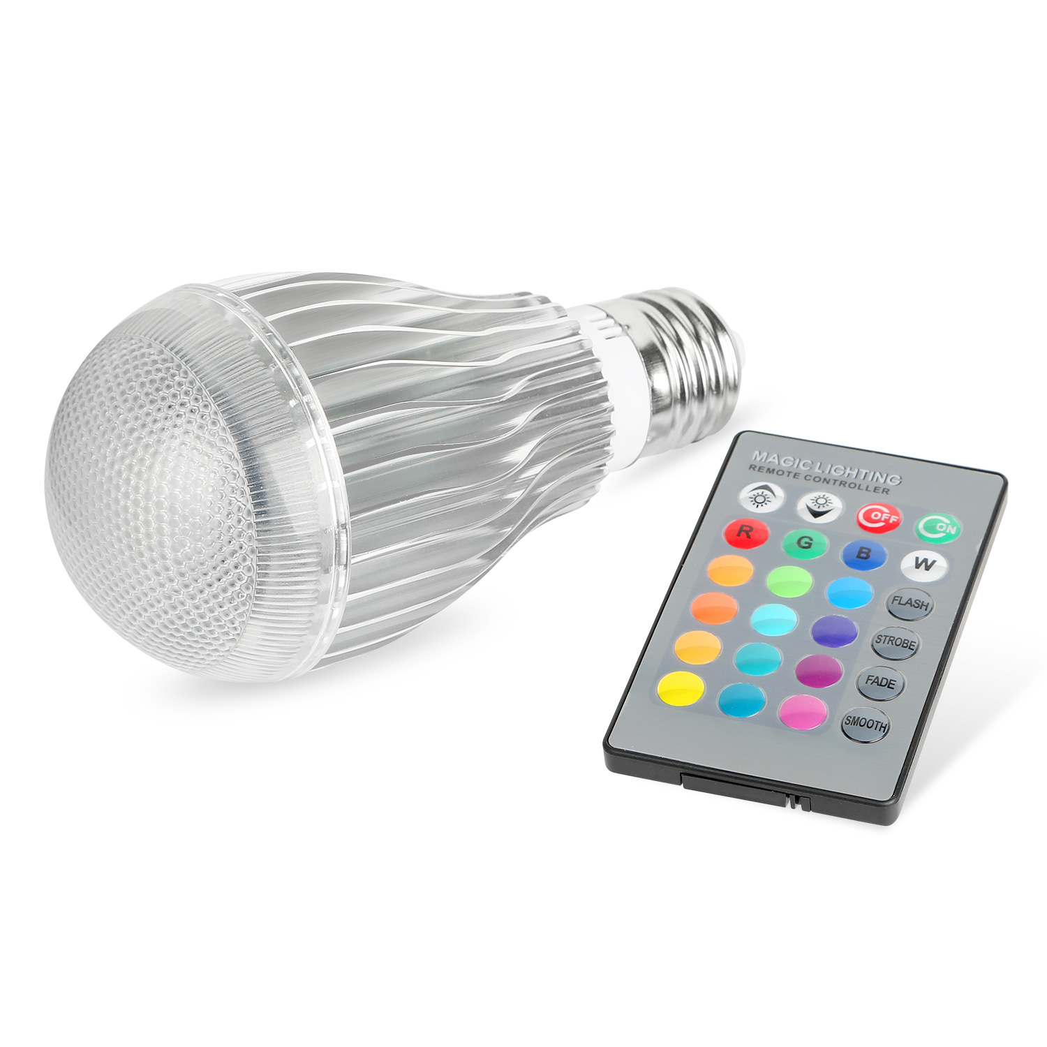 9w Led Light Bulb E27 Rgb Lamp Bulb 16 Colors Changable 24 Key