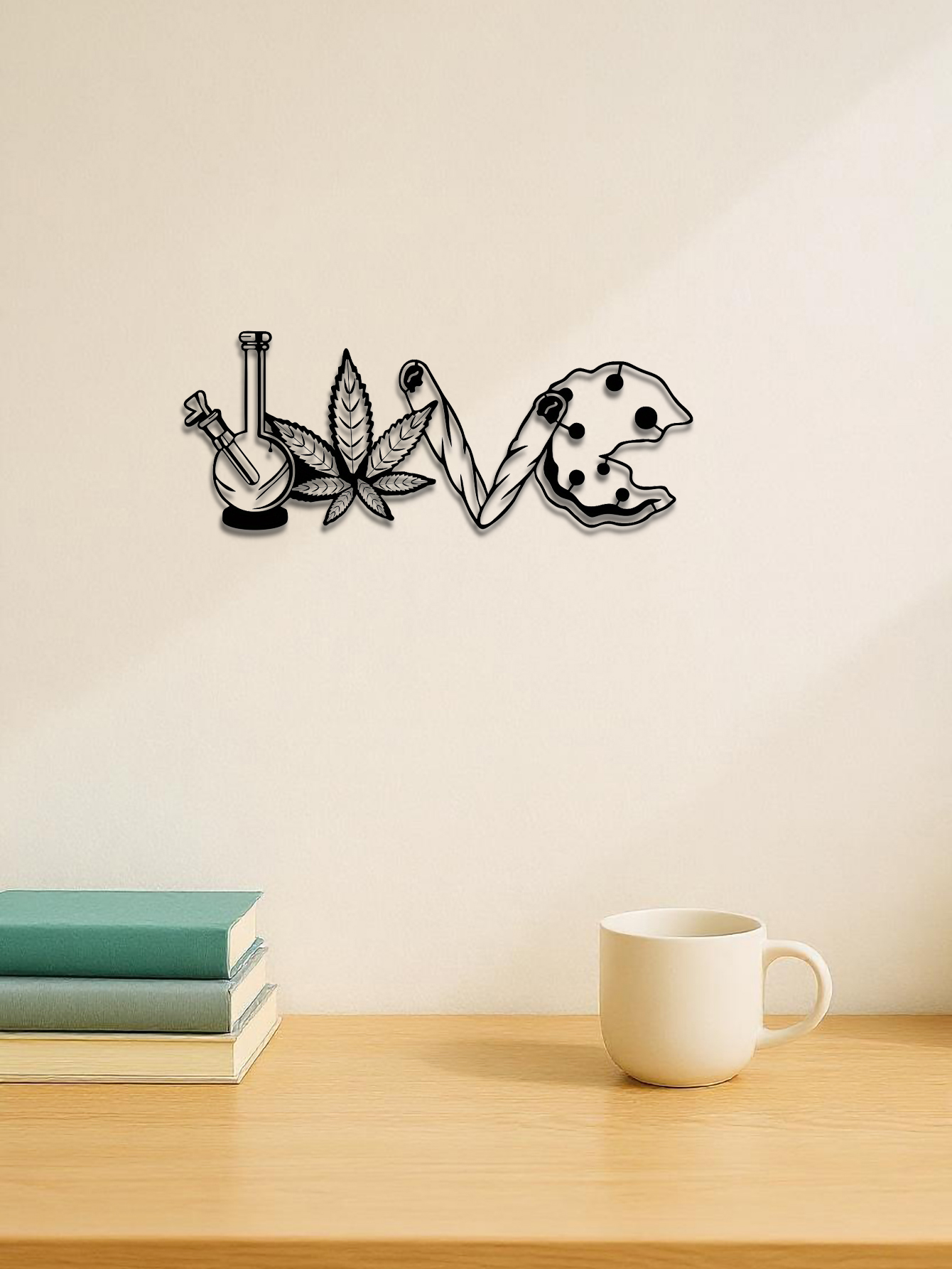 Love Metal Letter Wall Pendant Versatile Decor For Living Room,