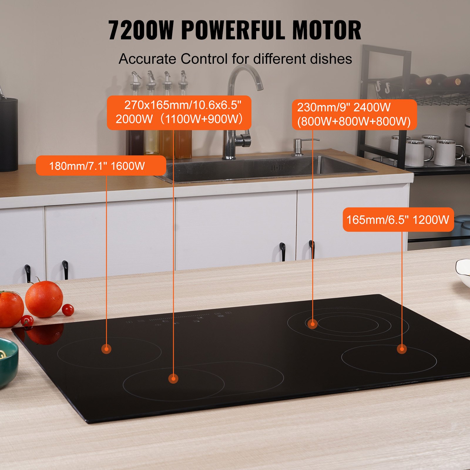 Built In Electric Stove Top, 30.3 X 20.5 Inch 4 Burners, 240v