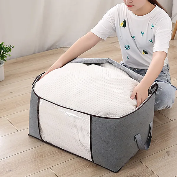 2pcs Clothes Storage Bag 90l Large Capacity Foldable Closet