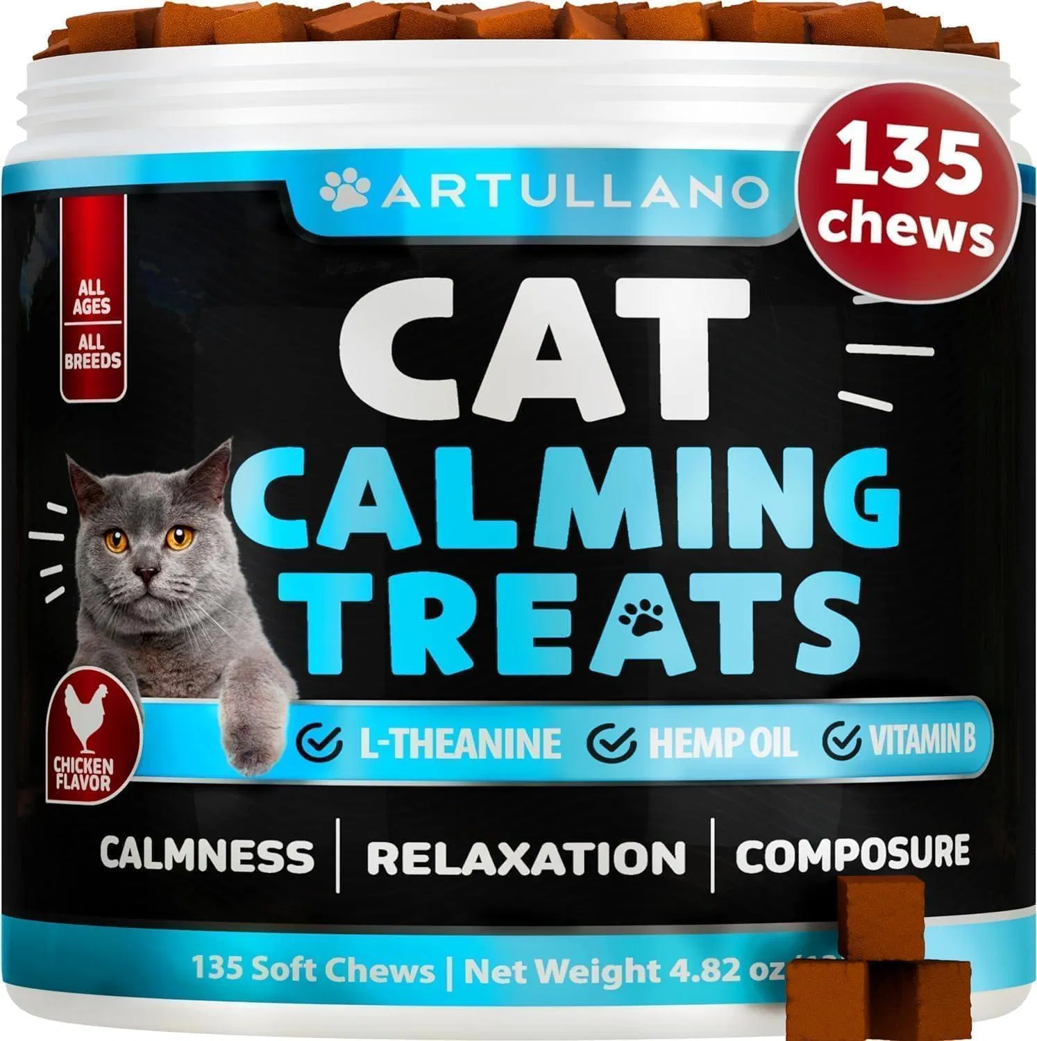 Do Not Sell On Amazon Hemp Cat Calming Treats For Stress &
