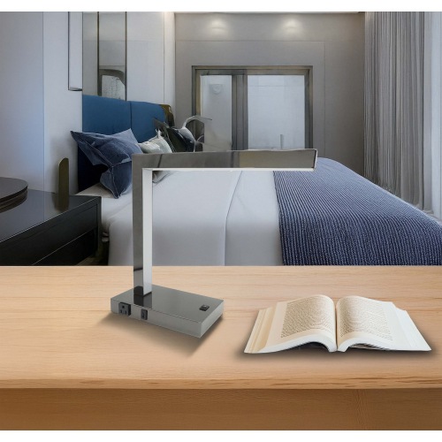 Modern Led Desk Lamp With Usb & Power Outlet