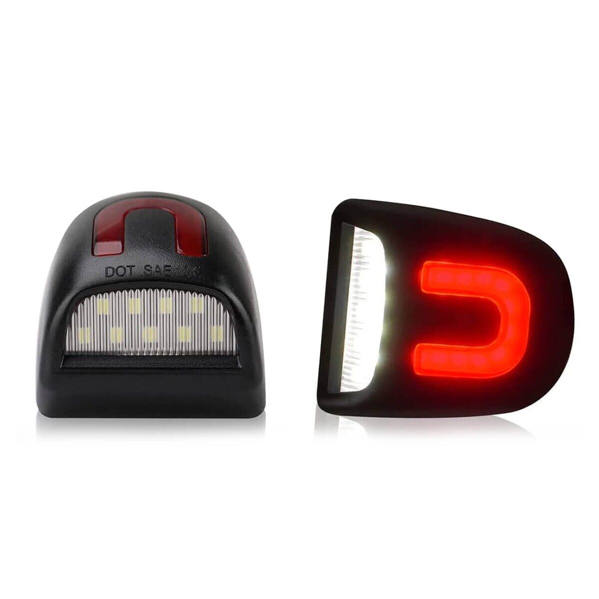 2x Led License Plate Light Red Drl Tube Lamp For Silverado Gmc