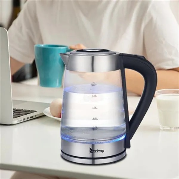 Hd 250 110v 1200w 2.5l Electric Kettle With Blue Glass