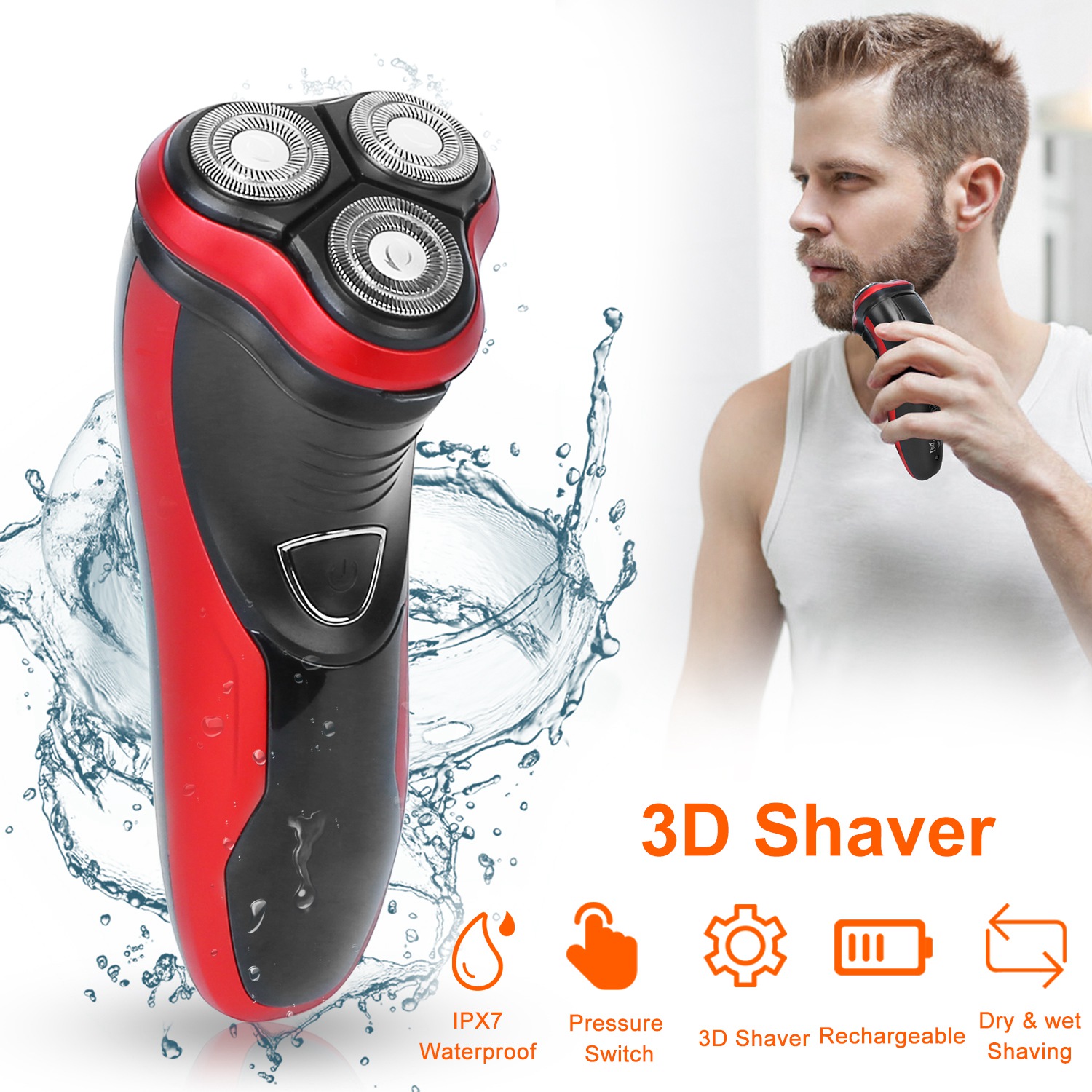Electric Shaver Razor For Men Father Day Gift Ipx7 Waterproof