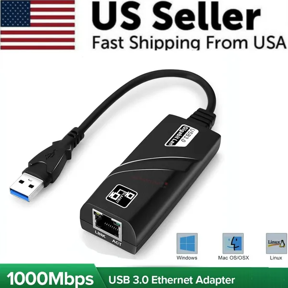 Usb 3.0 Gigabit Ethernet Lan Network Adapter For Windows Pc