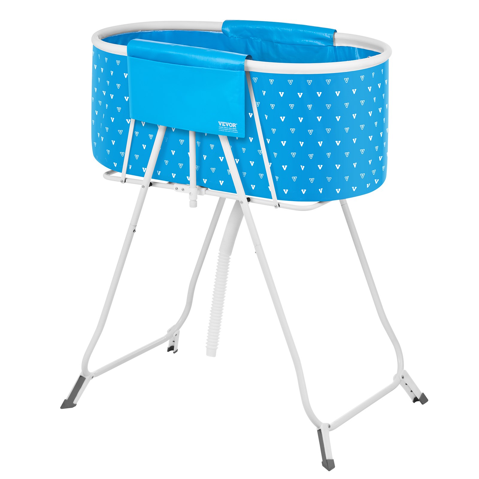 Foldable Dog Bathtub Elevated Light Blue Bathing Station For