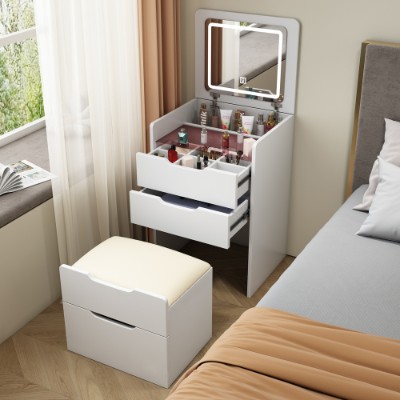 48cm 3 In 1 Vanity Desk With Plip Top Mirror, Small Make Up