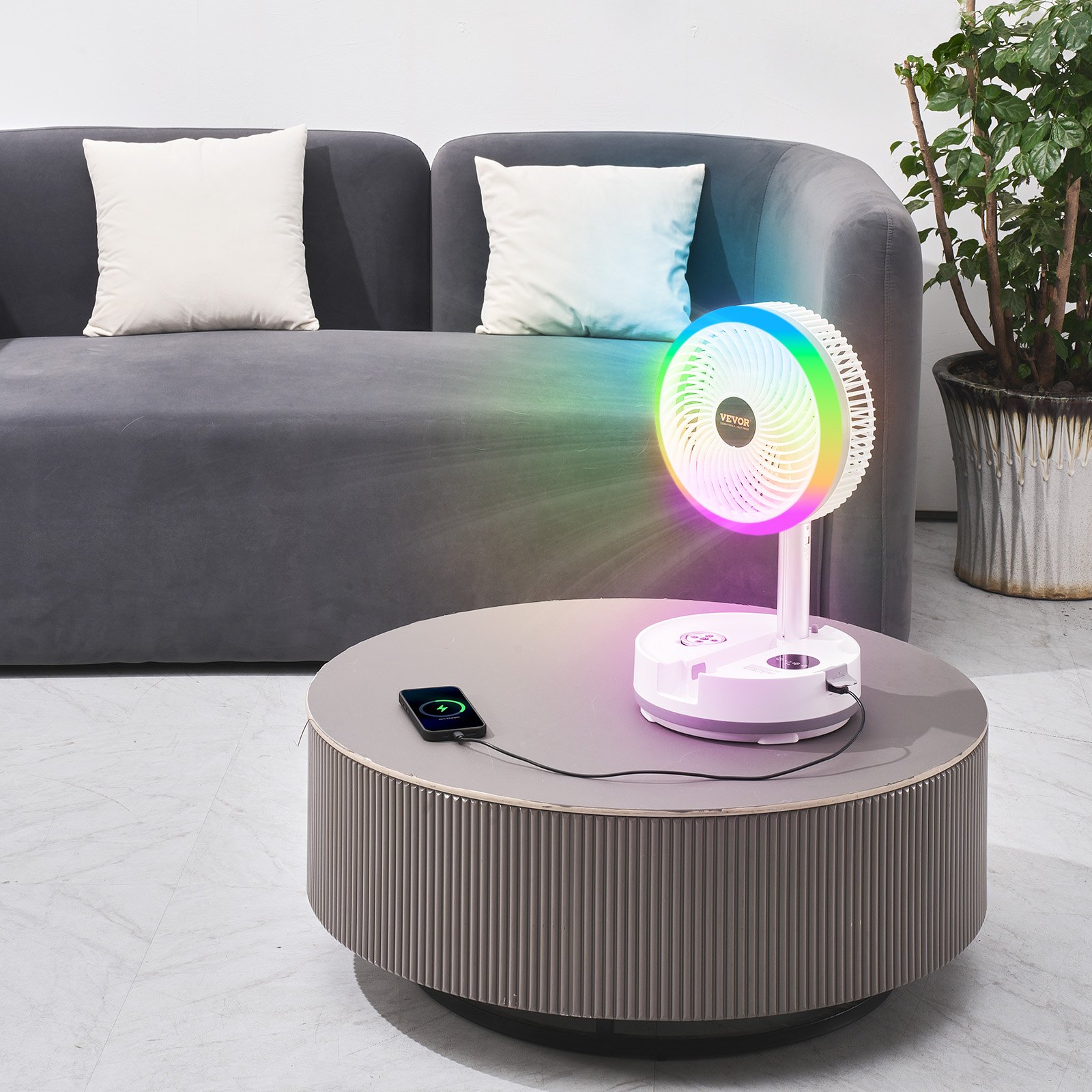 10 Inch Foldable Rechargeable Oscillating Fan 3 In 1 Remote 9