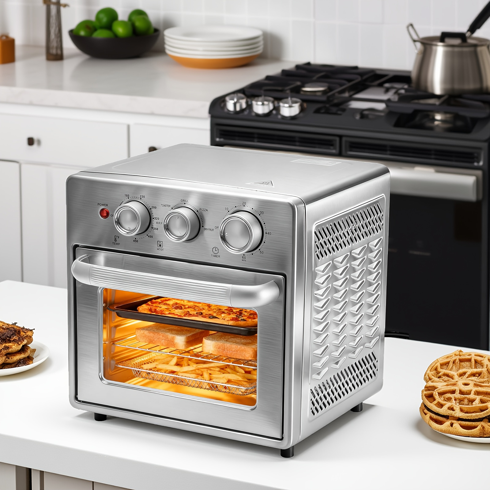 Air Fryer And Oven Combined Unit, 16.9 Gallon Countertop Oven,