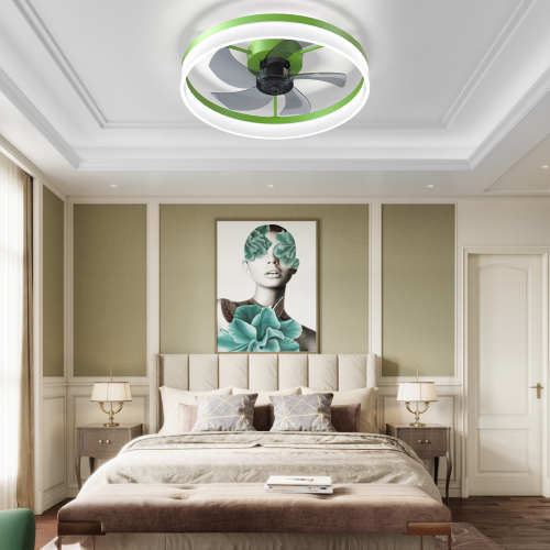 Ceiling Fan With Light Dimmable Led Recessed Mount Slim Modern