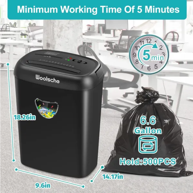 Cross Cut Paper Shredder,High Performance,14 Sheet Capacity,6.6