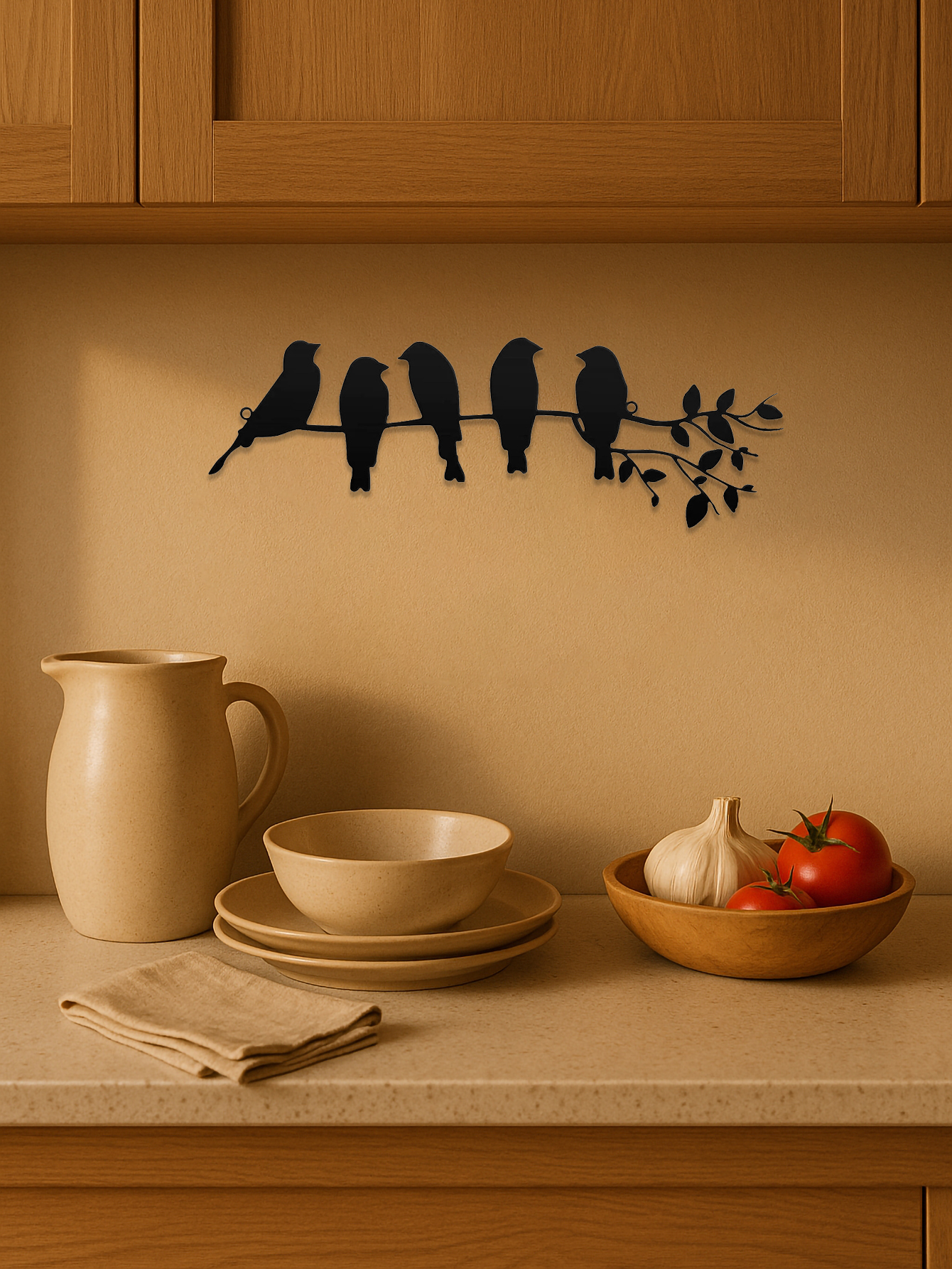 Metal Bird Wall Art,Wall Ornament,The Leaves With Birds
