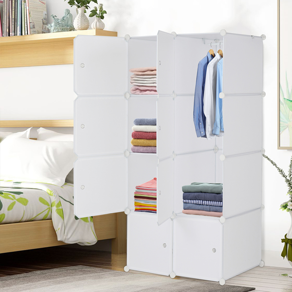 Deepened 4 Layer 8 Compartment Cube Shaped Wardrobe With 1