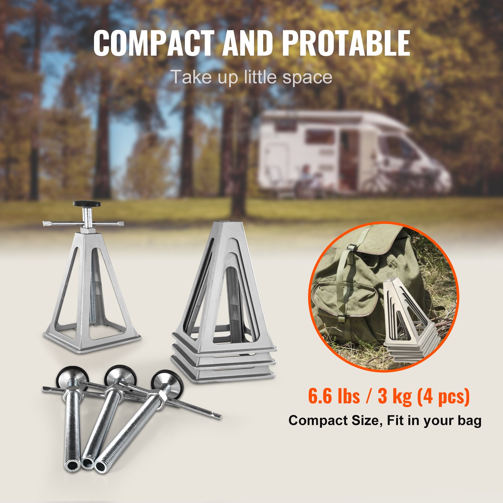 Rv Stabilizer Jacks, 4 Pack Aluminum Rv Leveling Jacks, Rv
