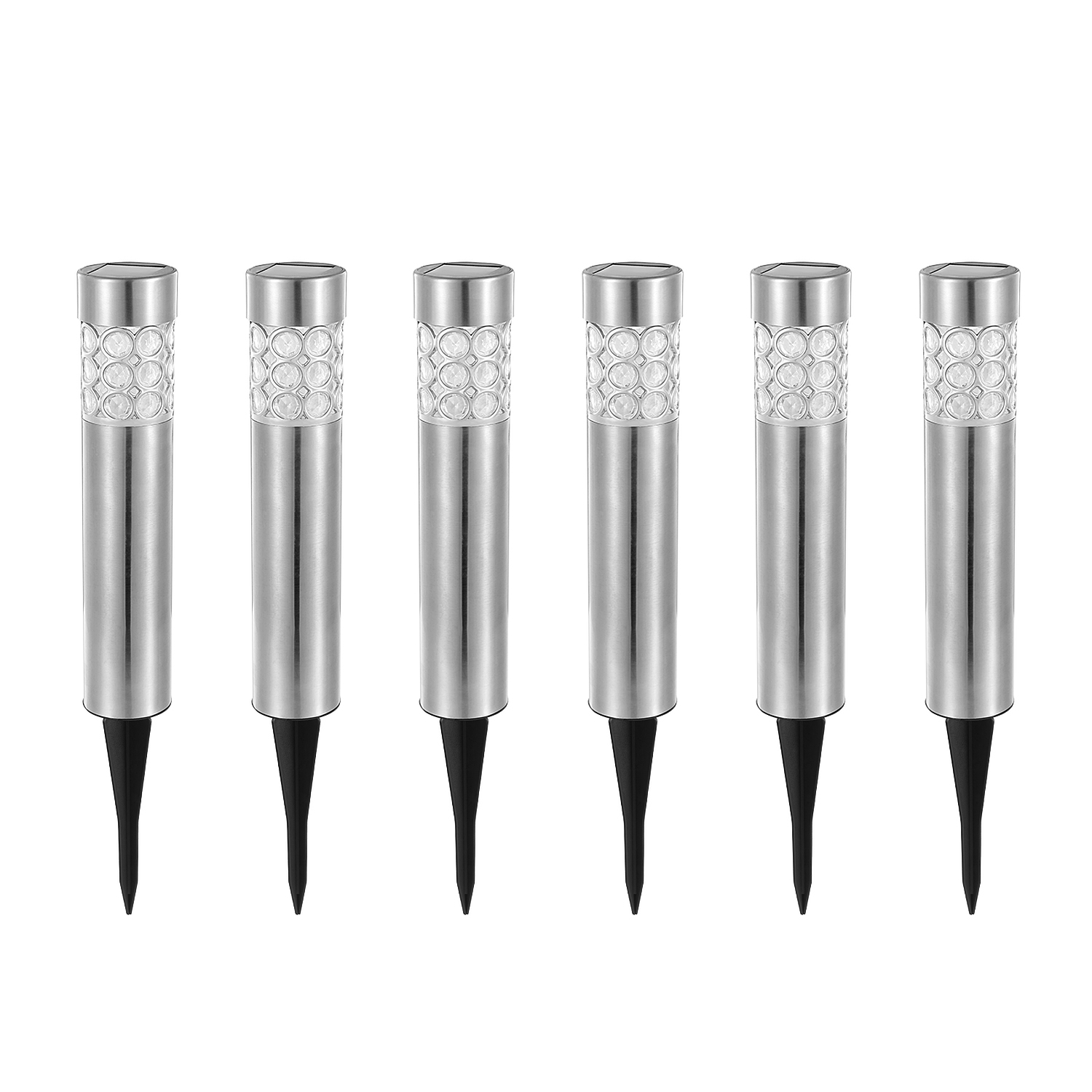 6pcs Solar Pathway Light Waterproof 3 Rgb Color Changing For