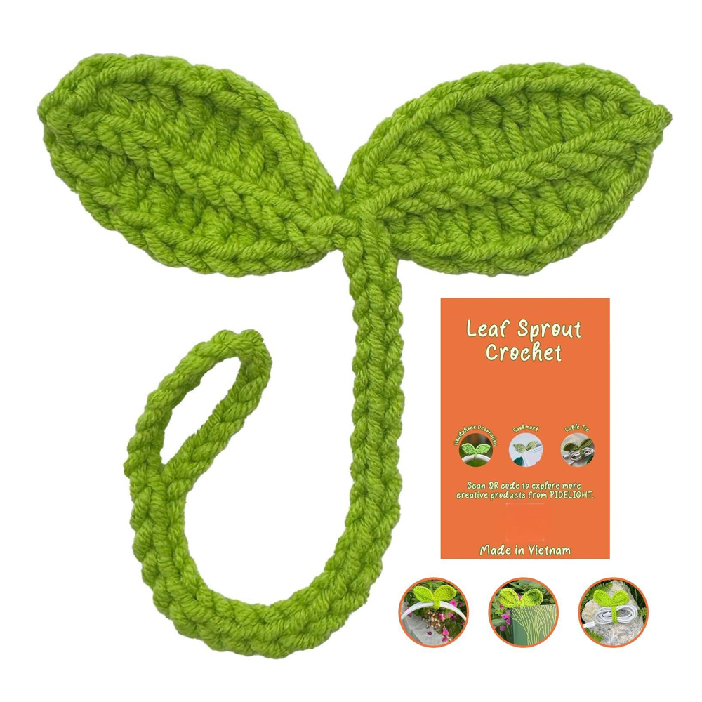 Cute Knitted Crochet Leaf Sprout,Lucky Handmade Multifunctional